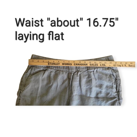 J. Jill Pure Jill Linen Pants Sage Green Stretch Waist M EUC breathable pull-on - Picture 7 of 12